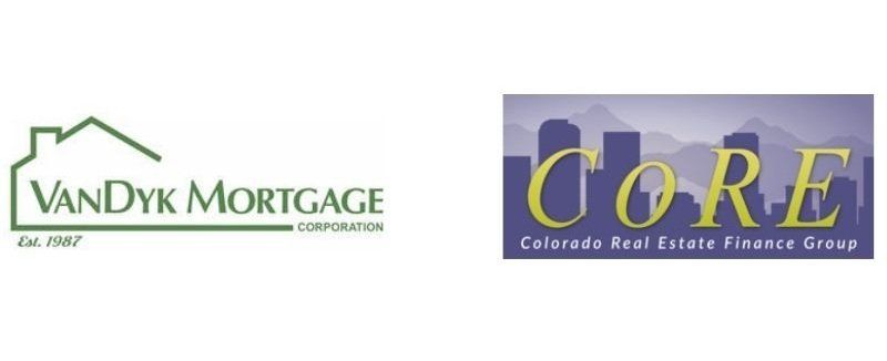 Two logos for vandyk mortgage and core real estate finance group