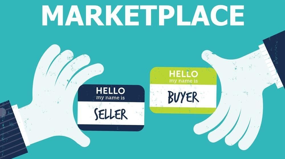 A person is holding a name tag that says hello seller and hello buyer.