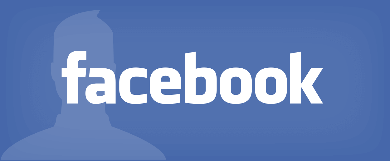 A facebook logo with a silhouette of a person