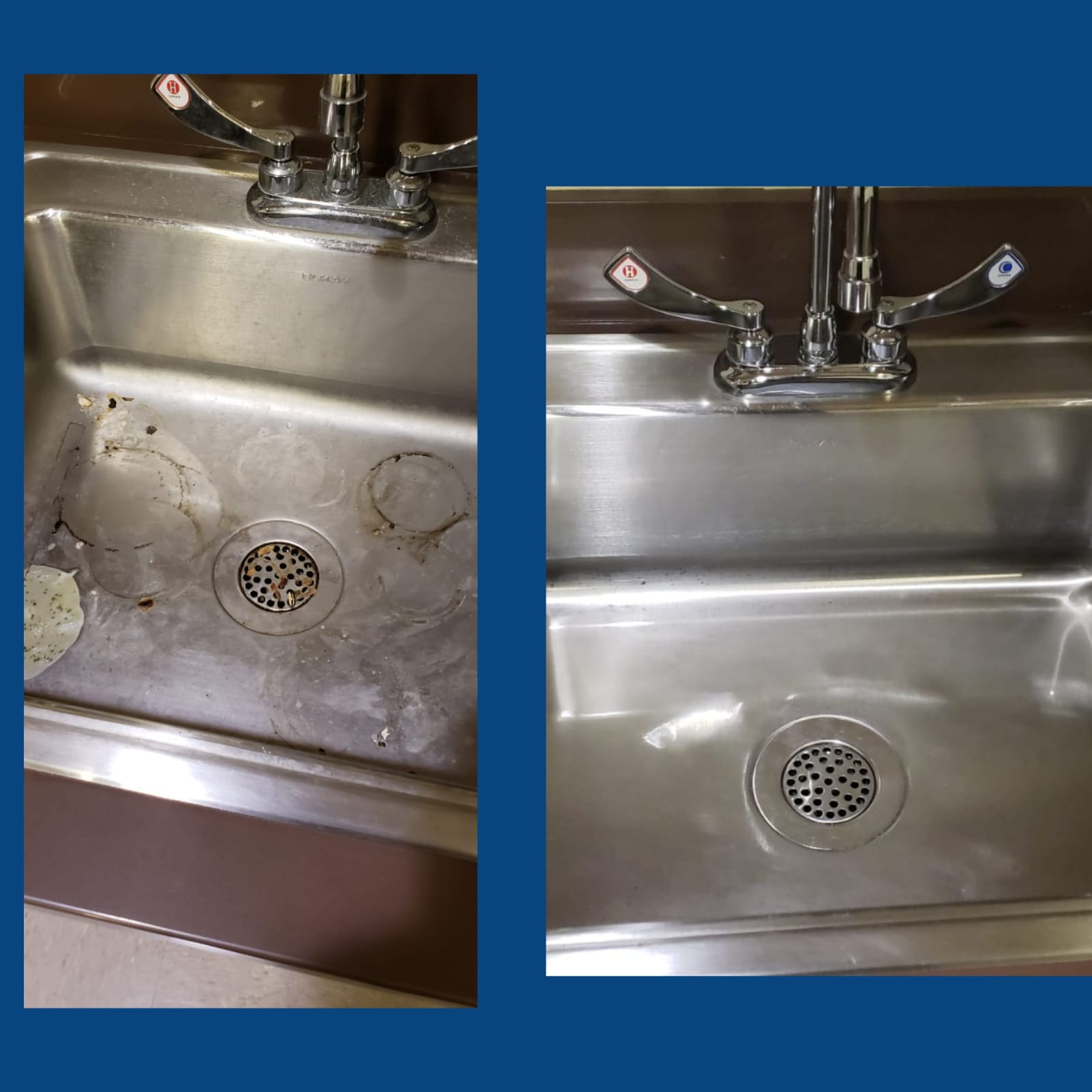 Before and After Image of a Sink