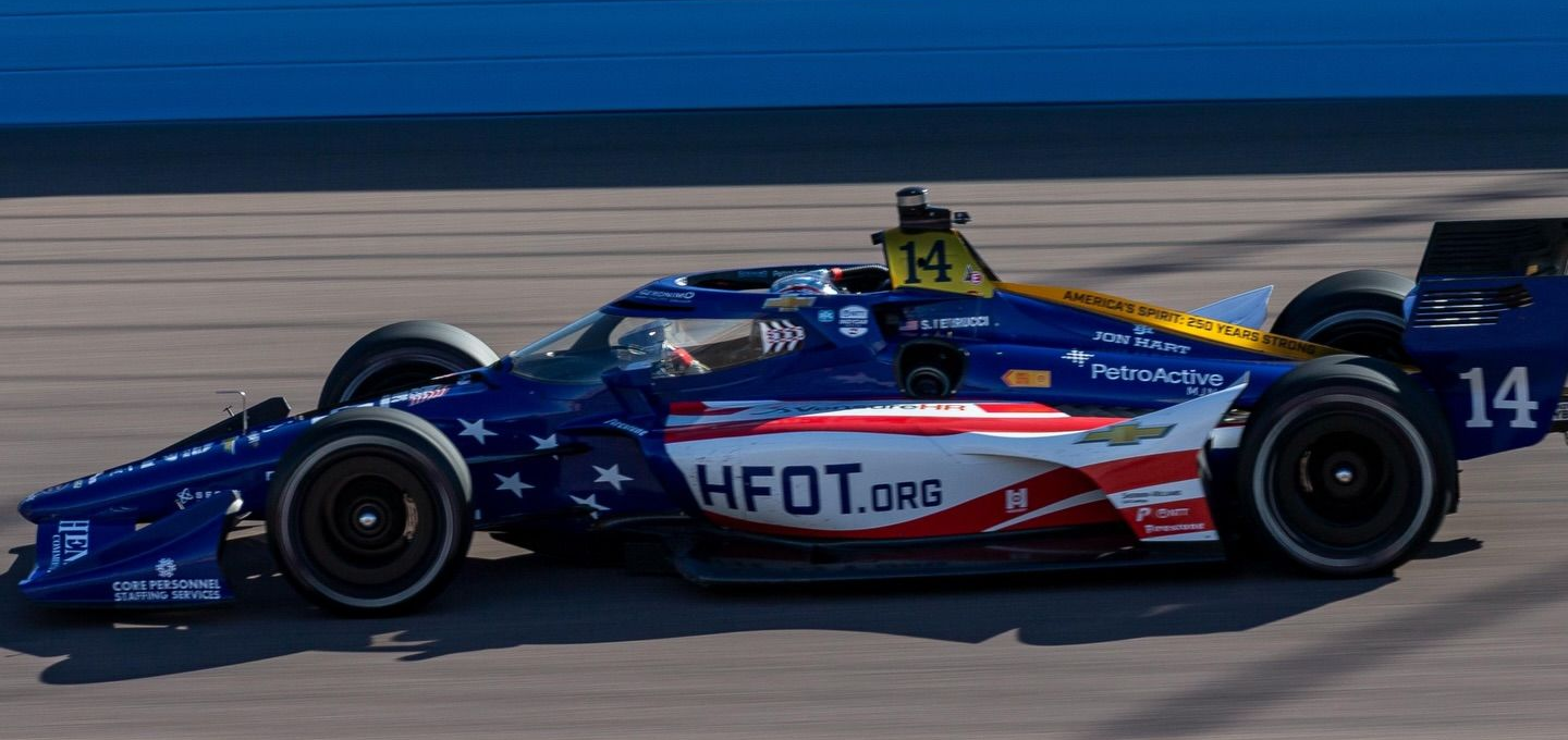 #14 Car, AJ Foyt Racing, sponsored by Core Personnel and driven by Santino Ferruci