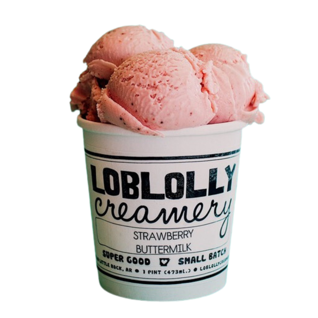 Pint of Strawberry Buttermilk ice cream.
