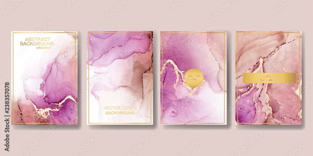 Flyer mit Watercoloreffekt in Pink und Gold