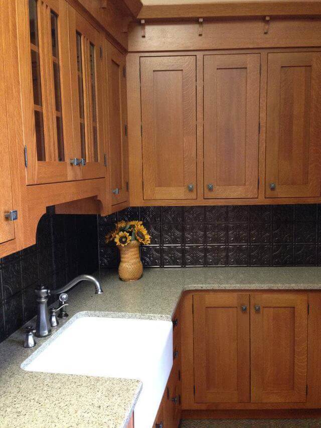 Kitchen remodeling project with a built-in kitchen sink