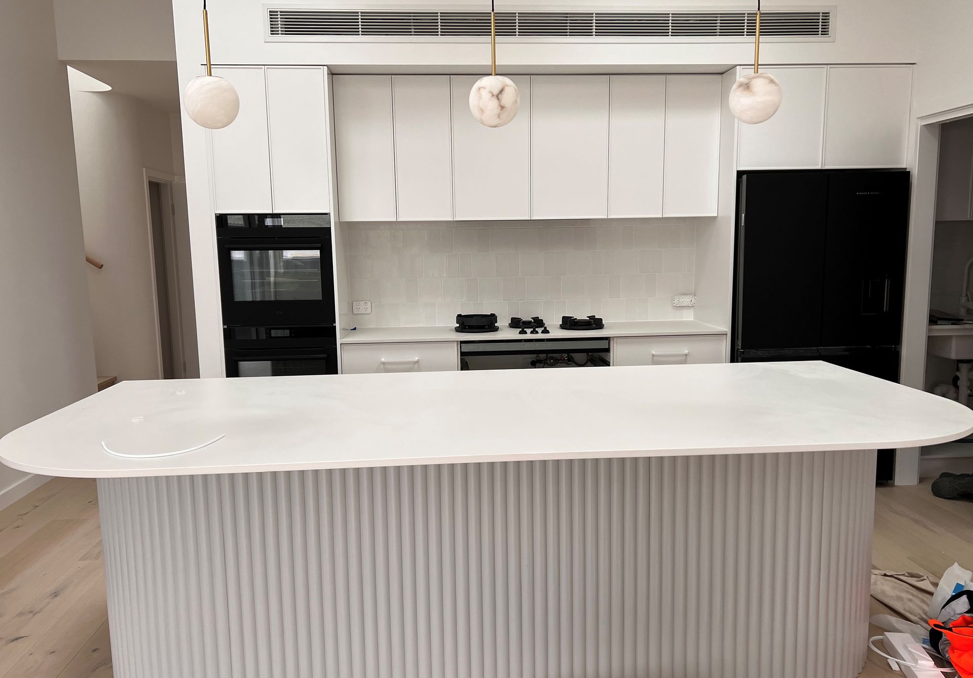 modern sink in kitchen