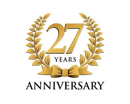 celebrating 27 years in business badge