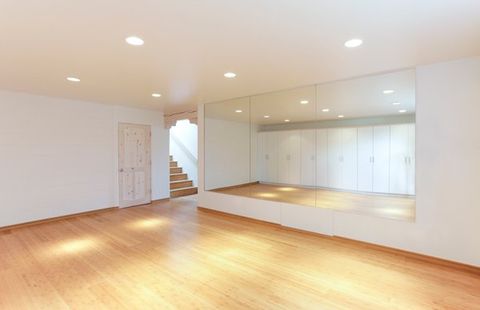 dance studio with large mirrors