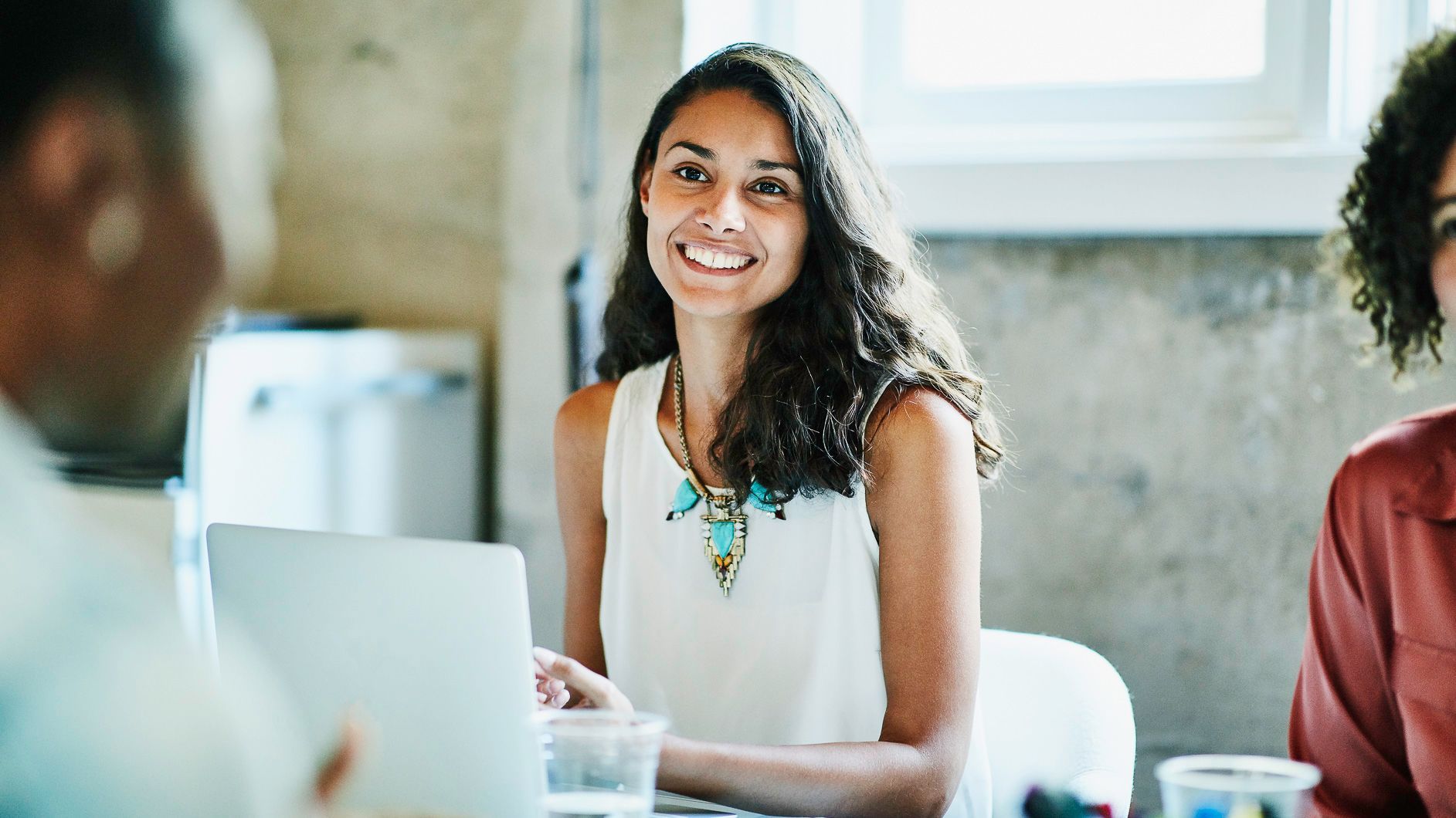 A happy business woman