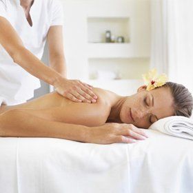 a lady getting back massage