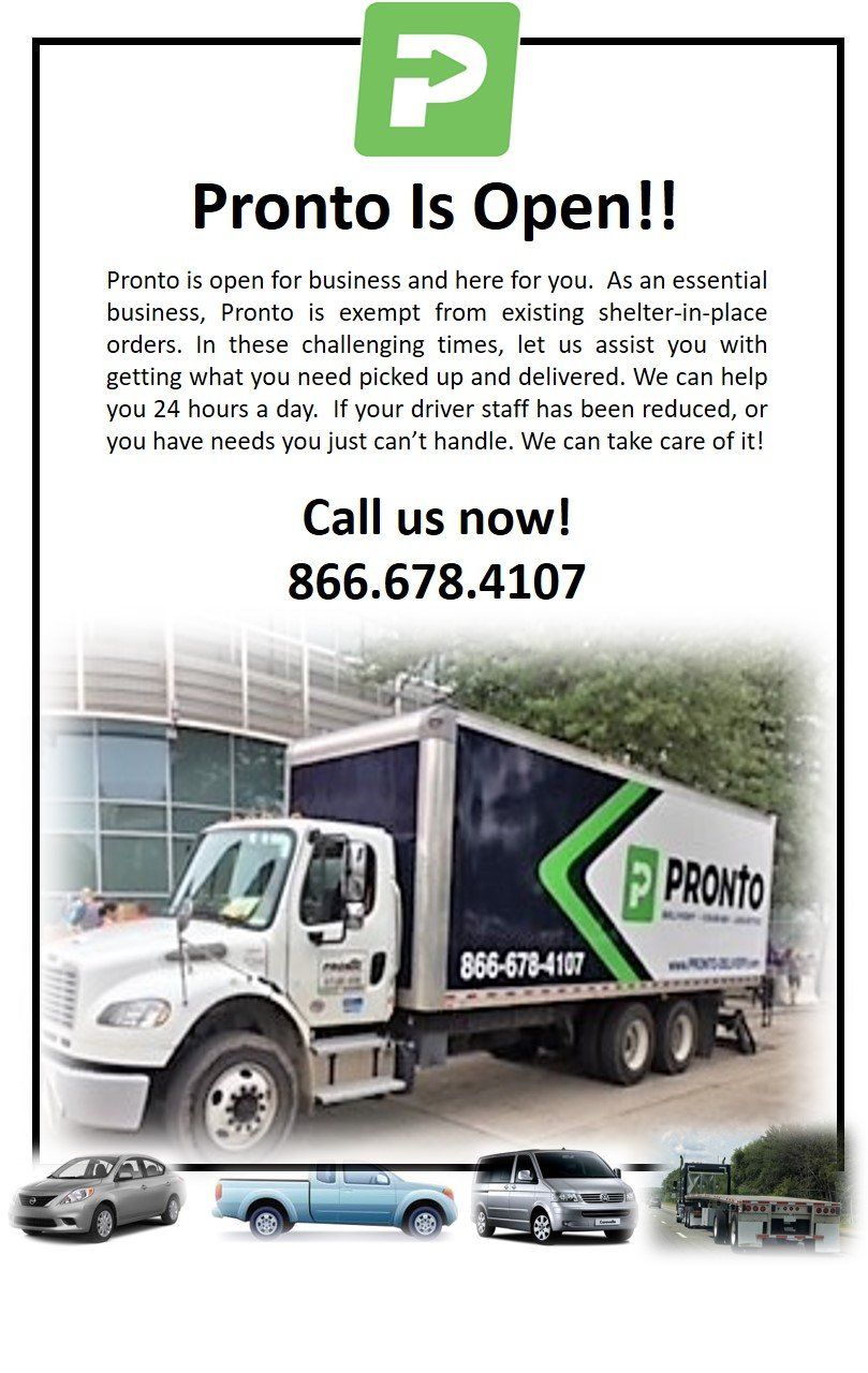 Pronto Banner — Arlington, TX — Pronto Courier Delivery and Logistics