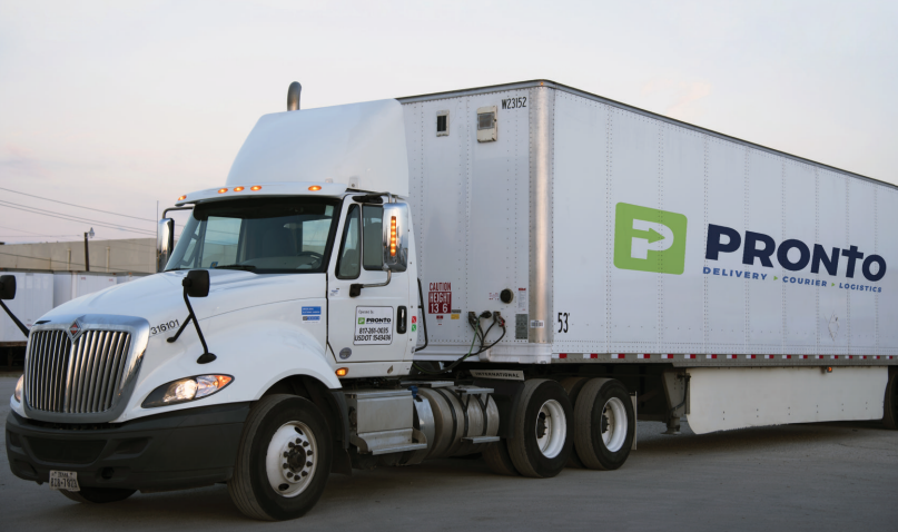 Company Truck on Road — Arlington, TX — Pronto Courier Delivery and Logistics
