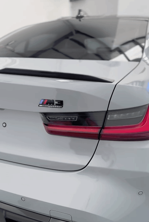 BMW M3 with single stage paint correction can remove paint imperfections such as light swirl/scratch marks.