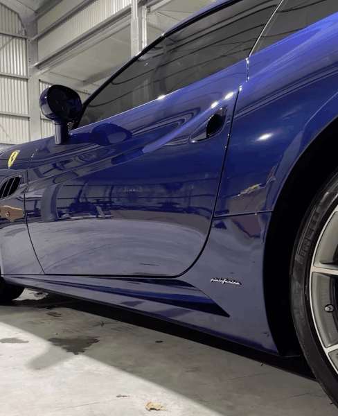 Ferrari California coming in for a Feynlab Ceramic v2 coated and paint correction and side panels