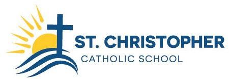 the trinity catholic elementary school logo has a cross on it