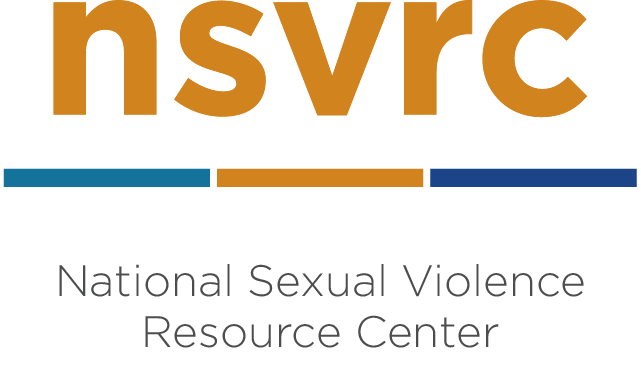 Logo for National Sexual Violence Resource Center; orange text 