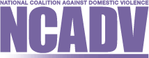 Purple logo: NCADV against Domestic Violence.