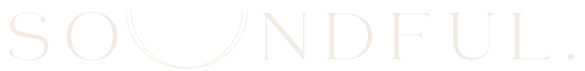 The word soundful is written in white on a white background.