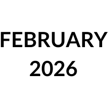 FEBRUARY 2026 in bold, black text on a white background.