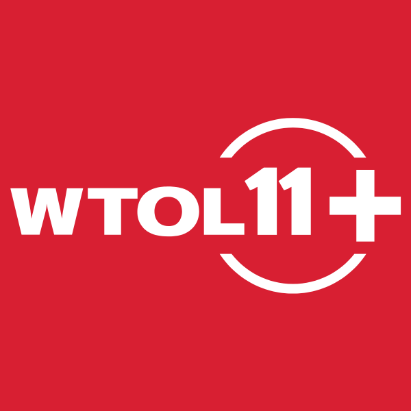 WTOL 11+ logo: white text on red background, with 