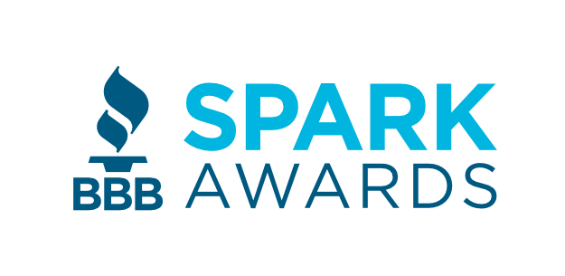 BBB Spark Awards logo: Blue flame above 