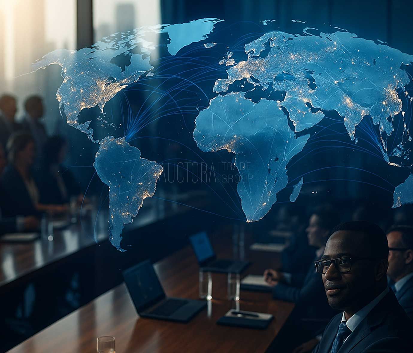 Auctora Analytica global verified data, and regional knowledge meeting with clients. 