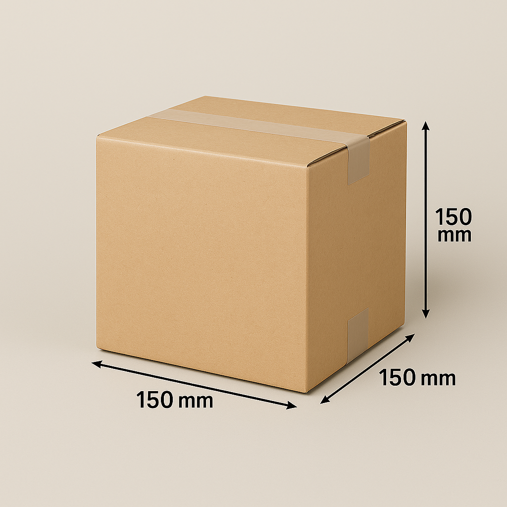 Enkelwandige bruine kartonnen dozen 150x150x150mm