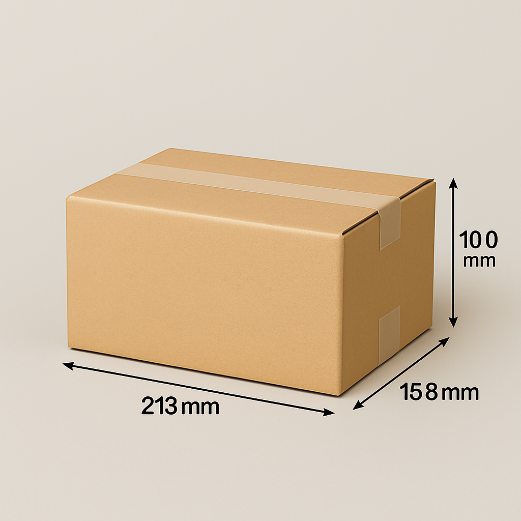 Enkelwandige bruine kartonnen dozen 213x153x100mm