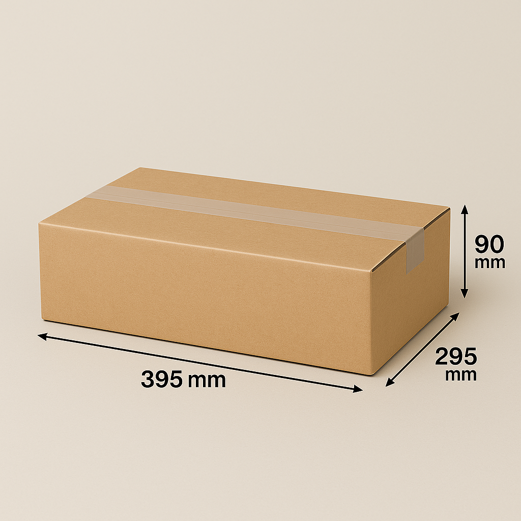 Enkelwandige bruine kartonnen dozen 395x295x90mm