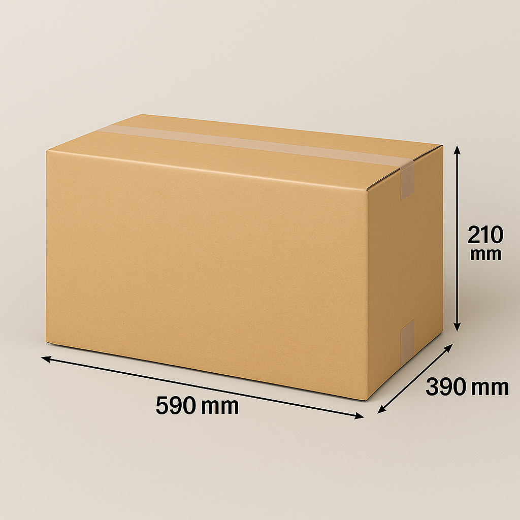 Enkelwandige bruine kartonnen dozen 590x390x210mm