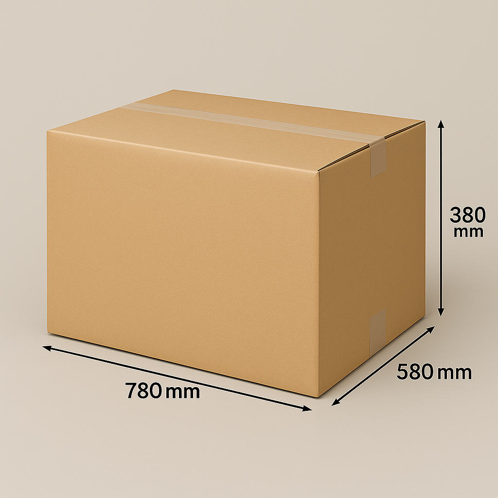 Bruine dubbelwandige kartonnen dozen 780x580x380mm met een rillijn