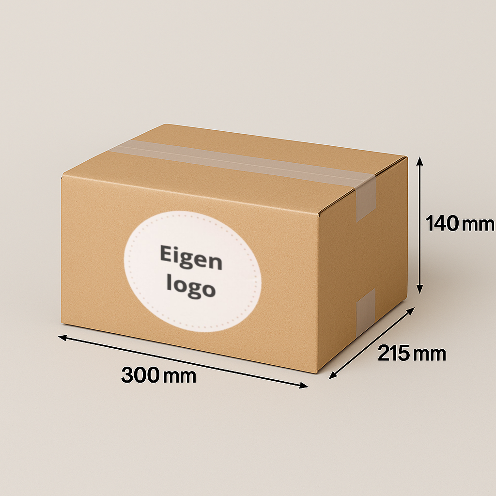 Kartonnen doos met sticker 