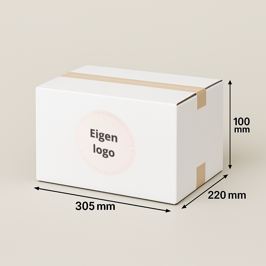 Bedrukte dozen wit 305x220x100mm