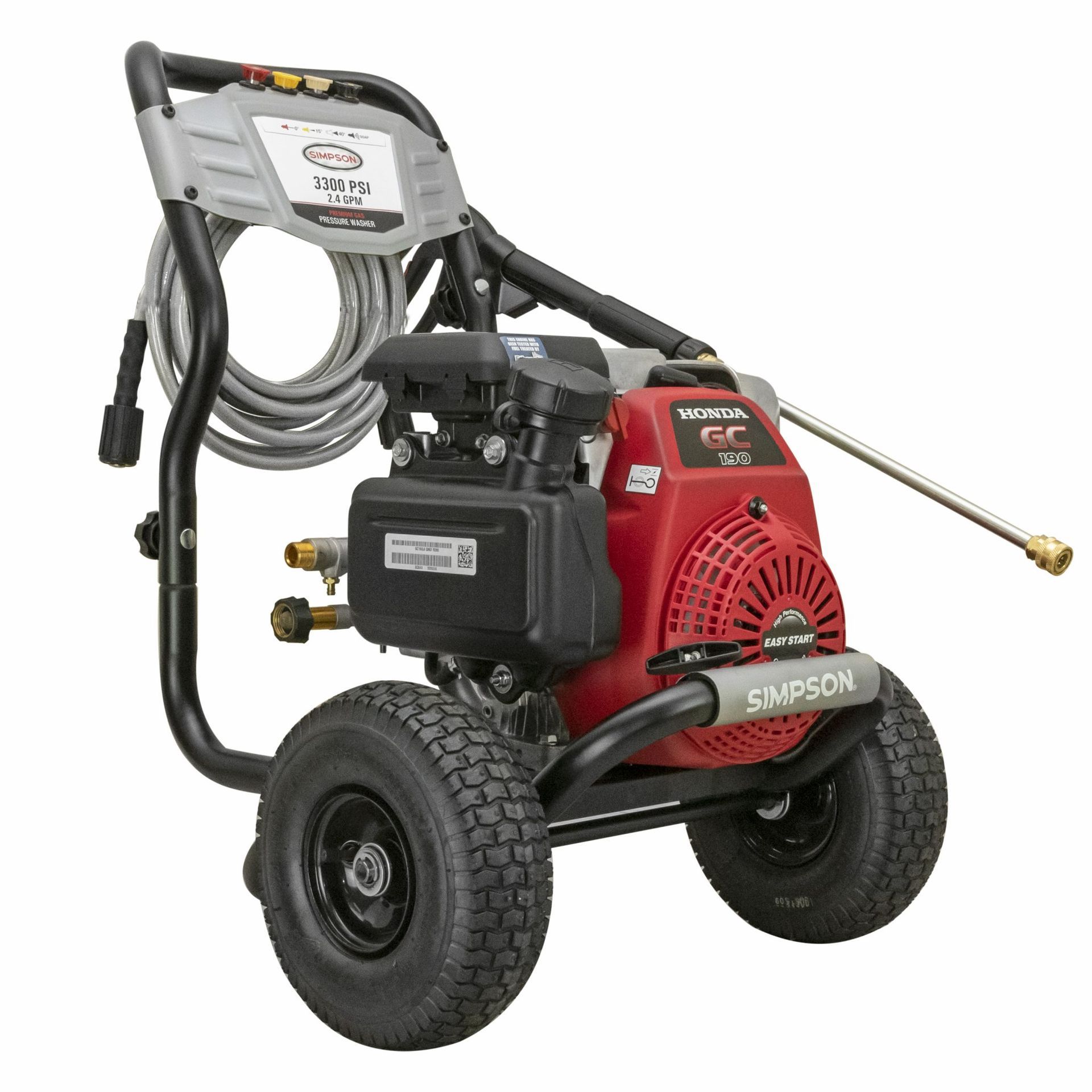 A simpson gas pressure washer with a honda engine
