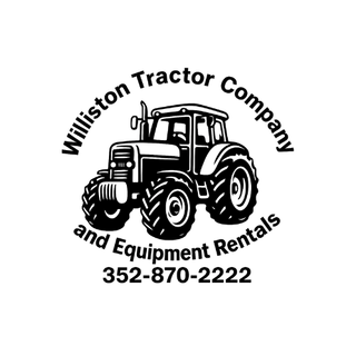 A black and white logo for a tractor company.