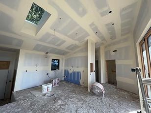 Room with installed drywalls
