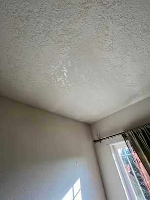 Room ceiling with white paint