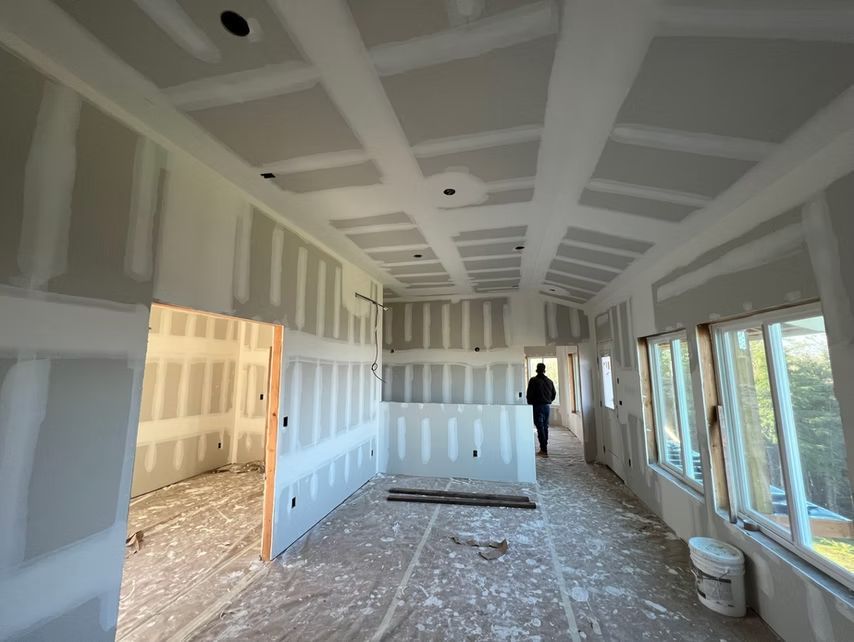 Installed drywalls in the room