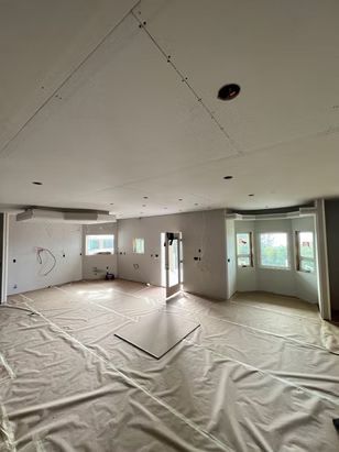 Interior of a room with drywalls