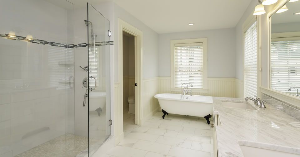 Superior Shower Doors Atlanta GA - image of frameless shower doors in master bathroom