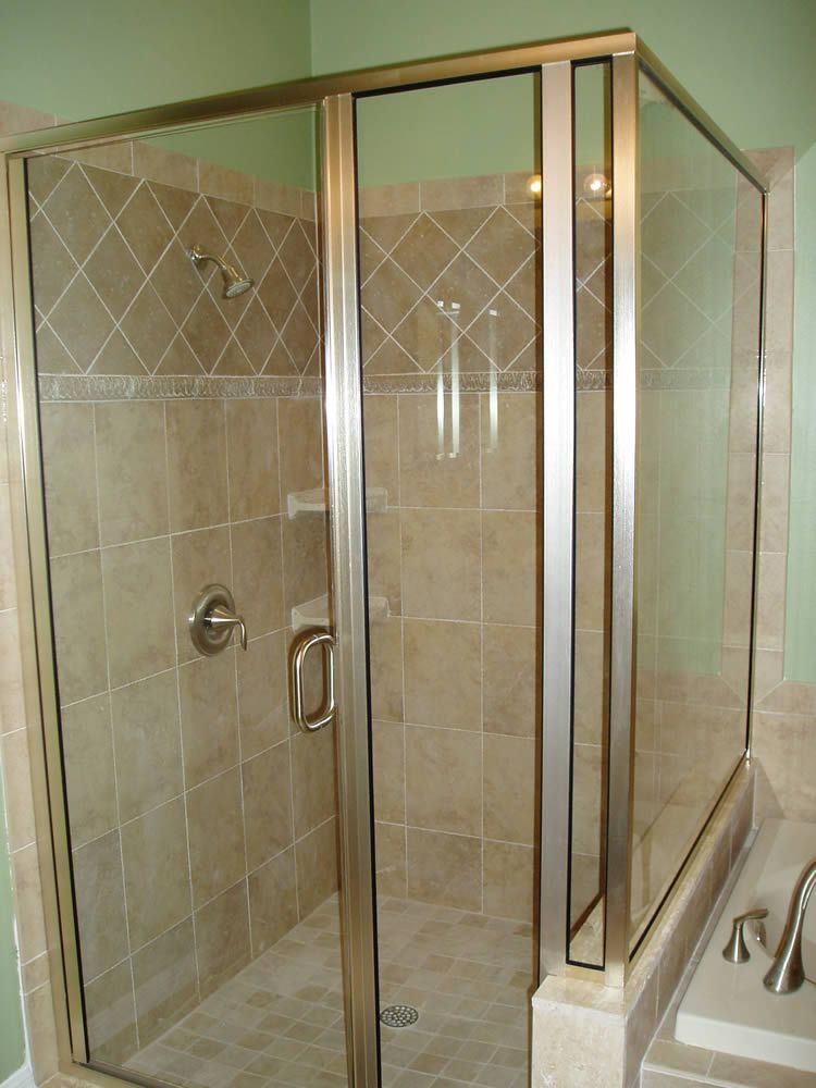 Superior Shower Doors Atlanta GA - image of framed shower door installation