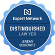 Blue badge: Expert Network Distinguished Lawyer, Jeremy Schiowitz.