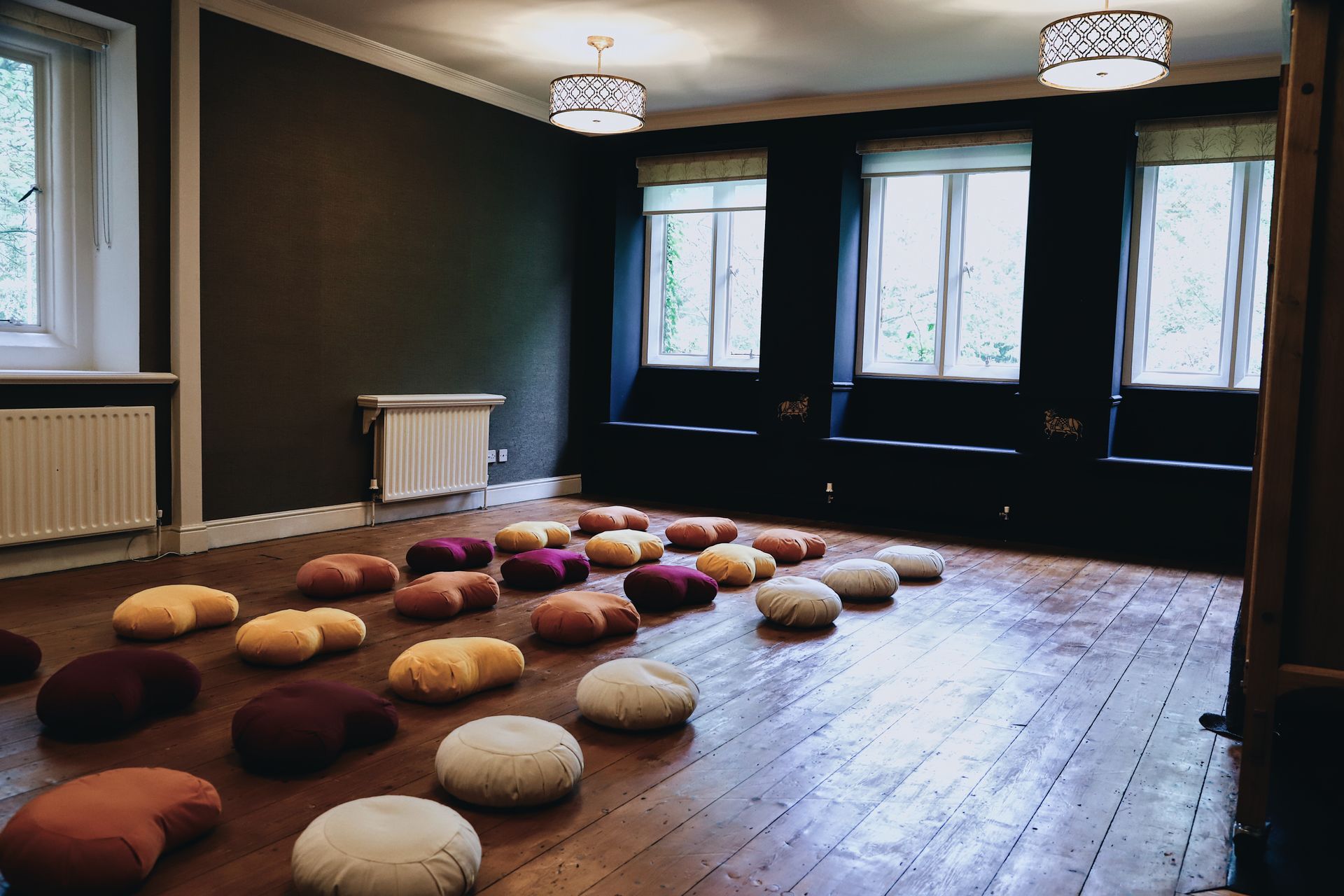 Meditation room at the vedanta for shadow work retreats