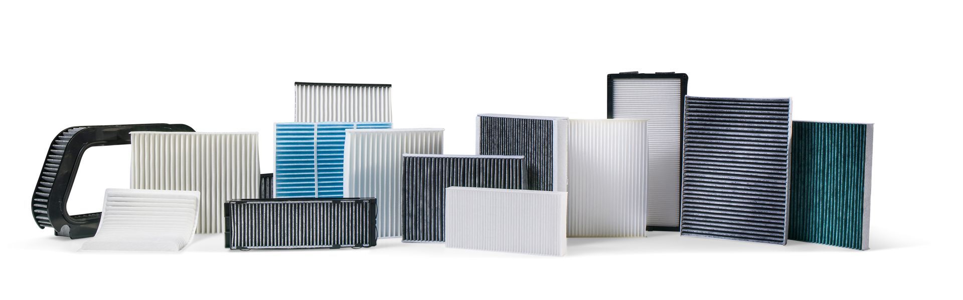 Assorted textured rectangular blocks, various colors and patterns.