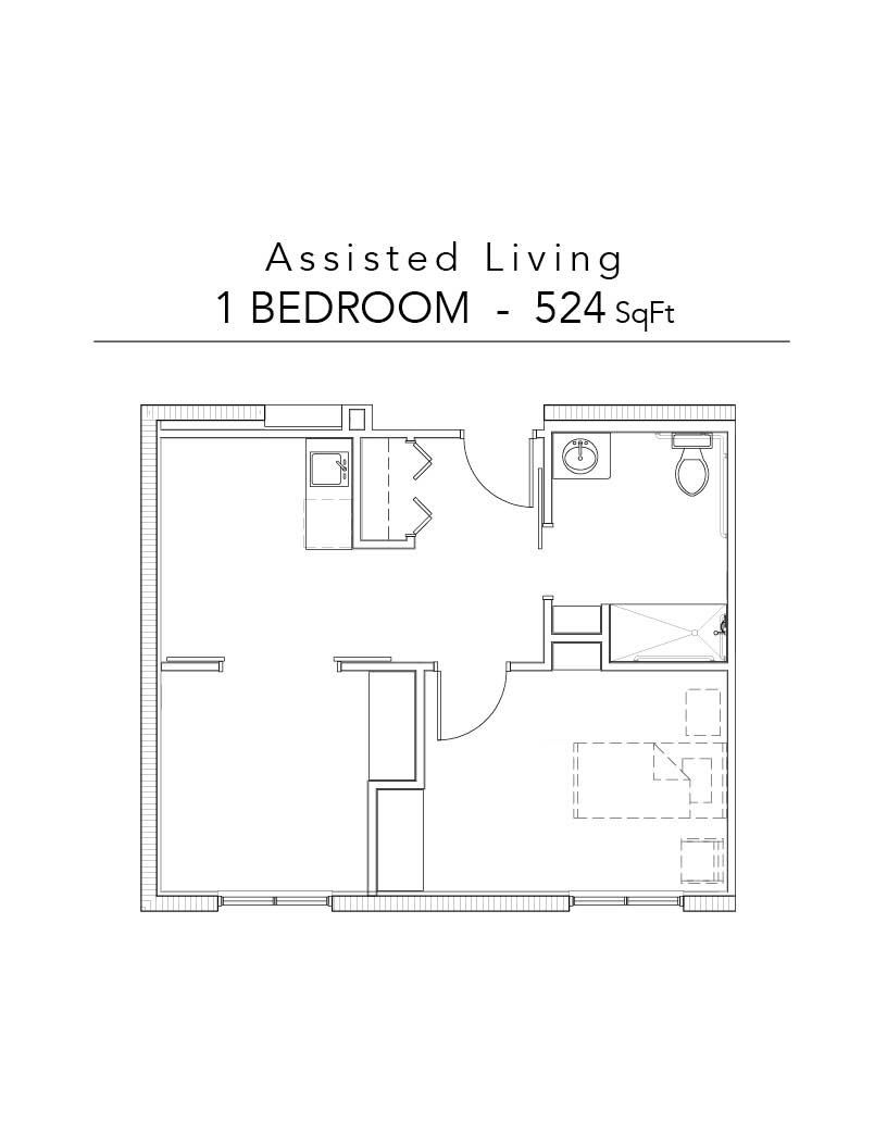 A black and white floor plan of a bedroom apartment.