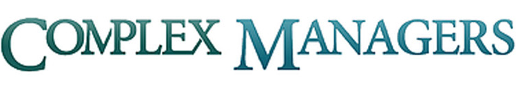 a logo for complex managers is shown on a white background