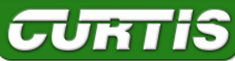 a green sign that says curtis in white letters