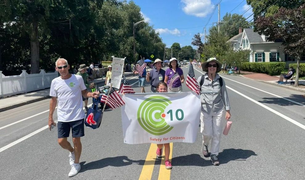 C-10 members marching in the Newburyport Yankee Homecoming Parade.