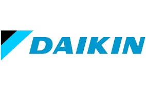 Daikin logo: blue and black triangle next to the word