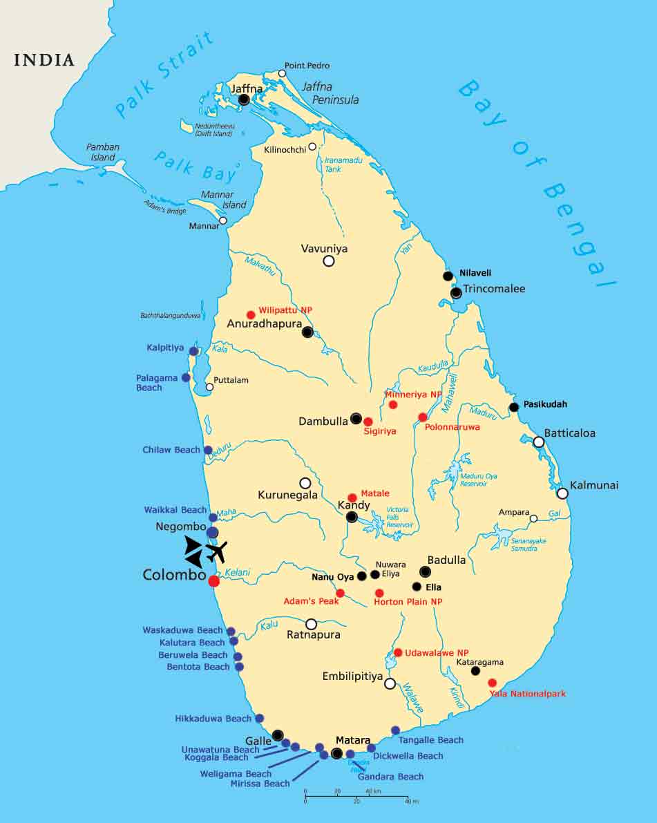 Sri Lanka Karte MAYA-TRAVELS