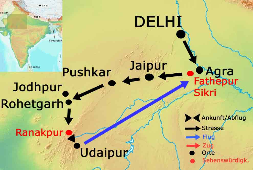 Indien Rundreise Rajasthan mit Delhi, Agra